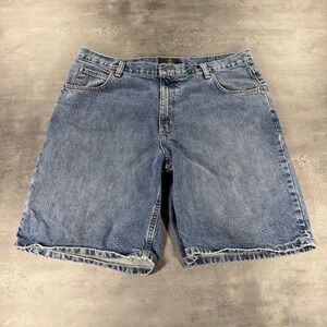 RedHead Blue Jean Jort Shorts 38 10" Inseam Baggy Wide‎ Leg Denim Carpenter
